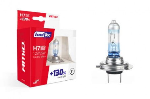 Automobilinė halogeninė lemputė H7 12V 55W (+130%) AMiO (vieneto kaina)